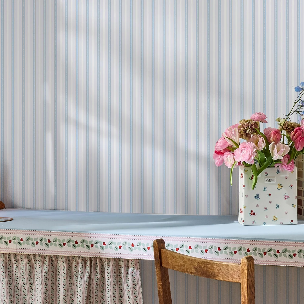 Cath Kidston Stitched Stripe Blue Wallpaper - 149142_ROOMSET_STITCHED STRIPE BLUE_01.jpg