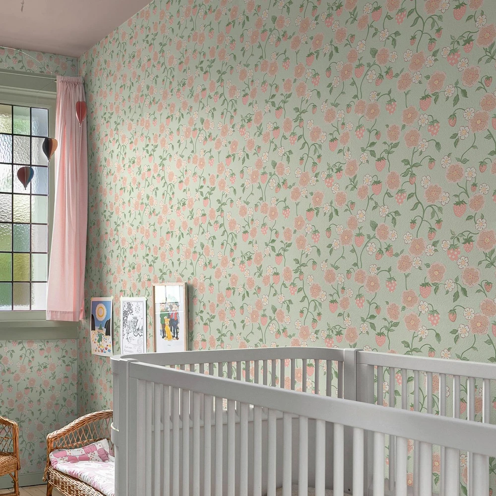 Cath Kidston Strawberry Sage Wallpaper - 149138_ROOMSET_STRAWBERRY SAGE_01.jpg