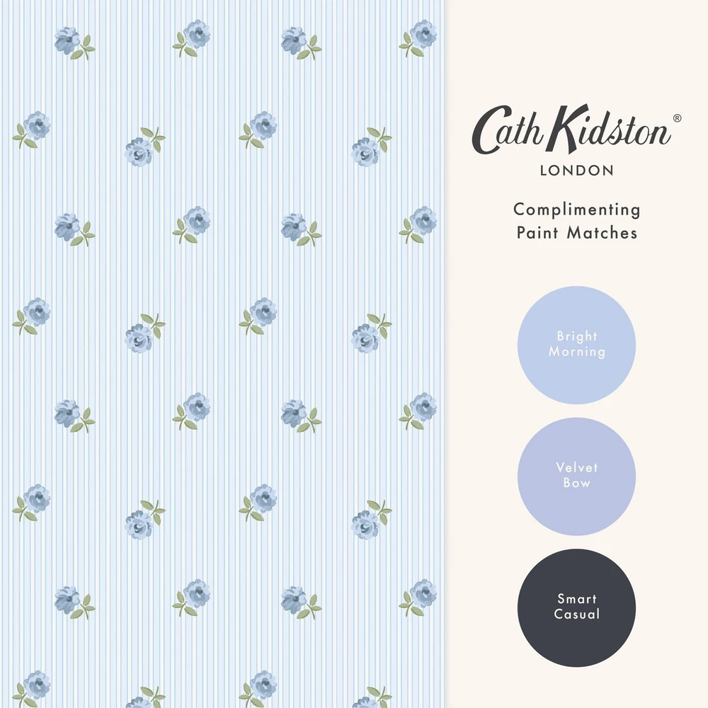 Cath Kidston Rose Spaced Stripe Blue Wallpaper - 149134_FLATLAY_ROSE SPACED STRIPE BLUE_01.jpg