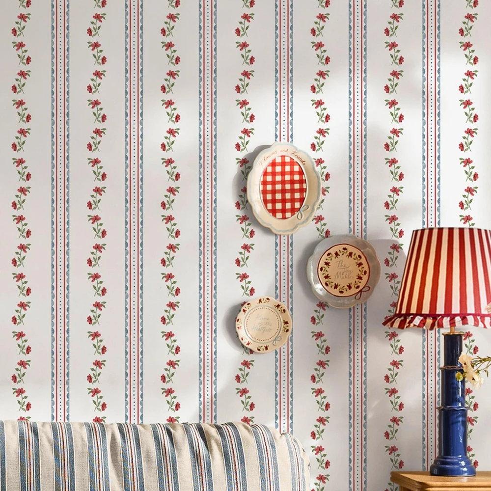 Cath Kidston Treasure Floral Red & Blue Wallpaper - 149122_ROOMSET_TREASURE FLORAL RED & BLUE_02.jpg
