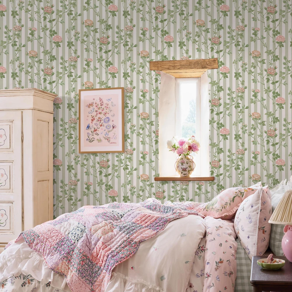 Cath Kidston Climbing Rose Pink and Sage Wallpaper - 149129_ROOMSET_CLIMBING ROSE PINK AND SAGE_01.jpg