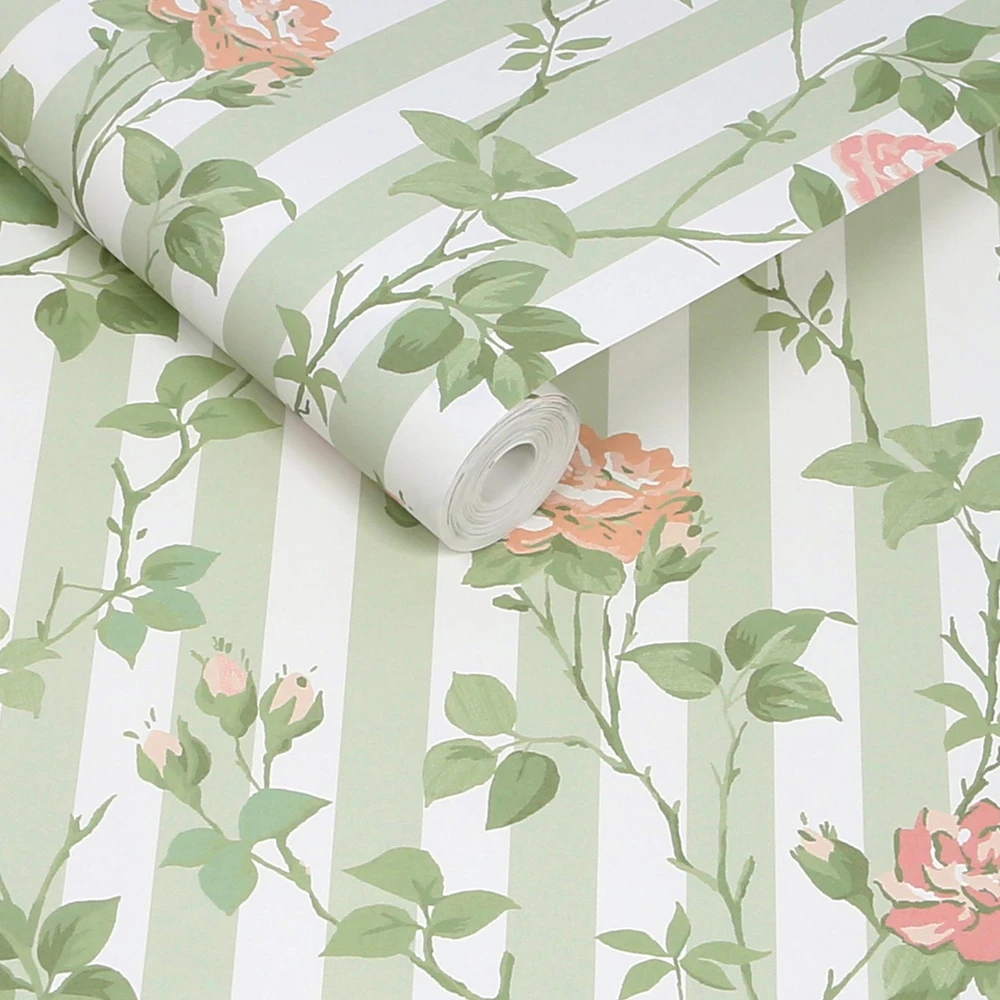 Cath Kidston Climbing Rose Pink and Sage Wallpaper - 149129_ROLLSHOT_CLIMBING ROSE PINK AND SAGE_01.jpg