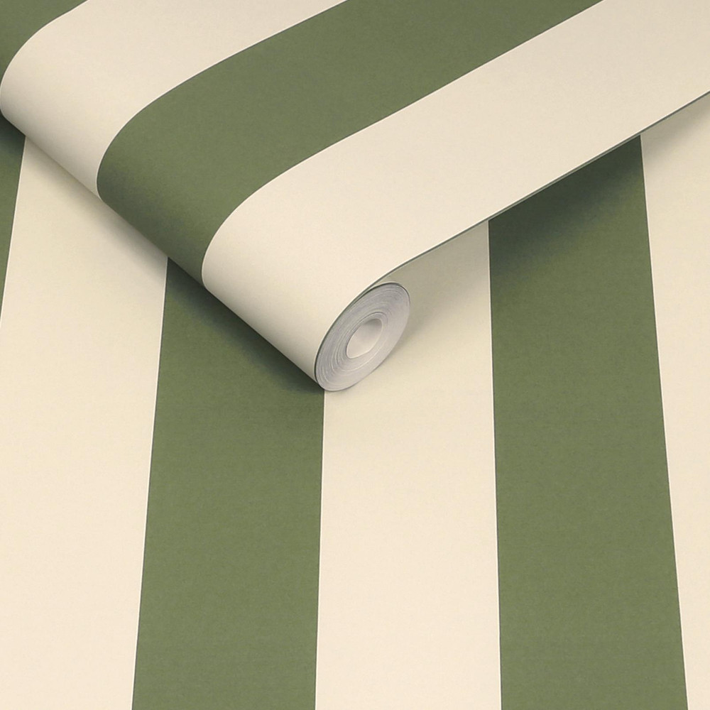 Cath Kidston Canopy Stripe Vintage Green Wallpaper - 149126_ROLLSHOT_CANOPY STRIPE VINTAGE GREEN_01.jpg