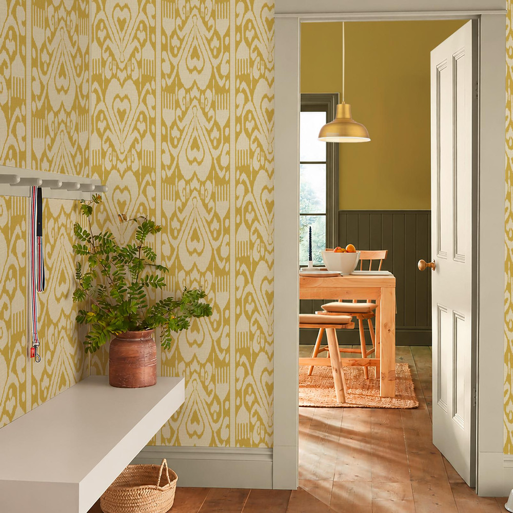 Joules Artisanal Ikat Yellow Wallpaper - 149537_ROOMSET_ARTISANAL IKAT YELLOW_01.jpg