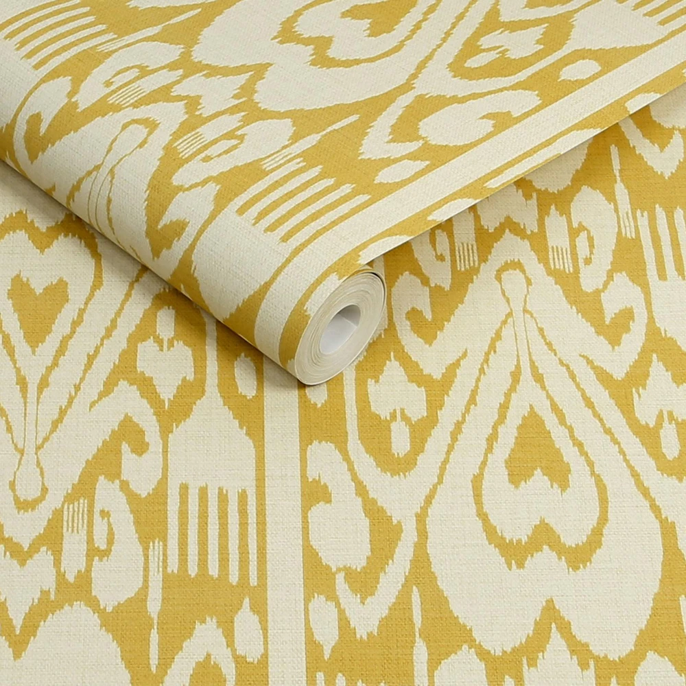 Joules Artisanal Ikat Yellow Wallpaper - 149537_ROLLSHOT_ARTISANAL IKAT YELLOW_01.jpg