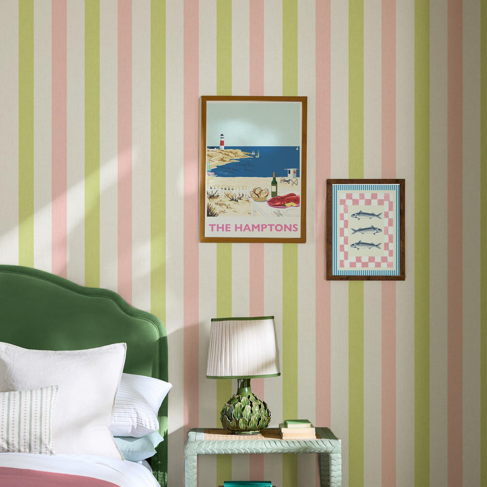 Joules Multi Stripe Pink Chartreuse Wallpaper - 149528_ROOMSET_MULTI STRIPE PINK CHARTREUSE_01.jpg