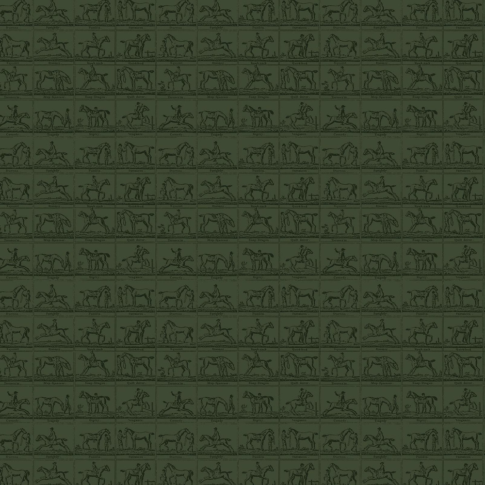 Joules Horse Grid Green Wallpaper - 149519_TILE_HORSE GRID GREEN_01.jpg
