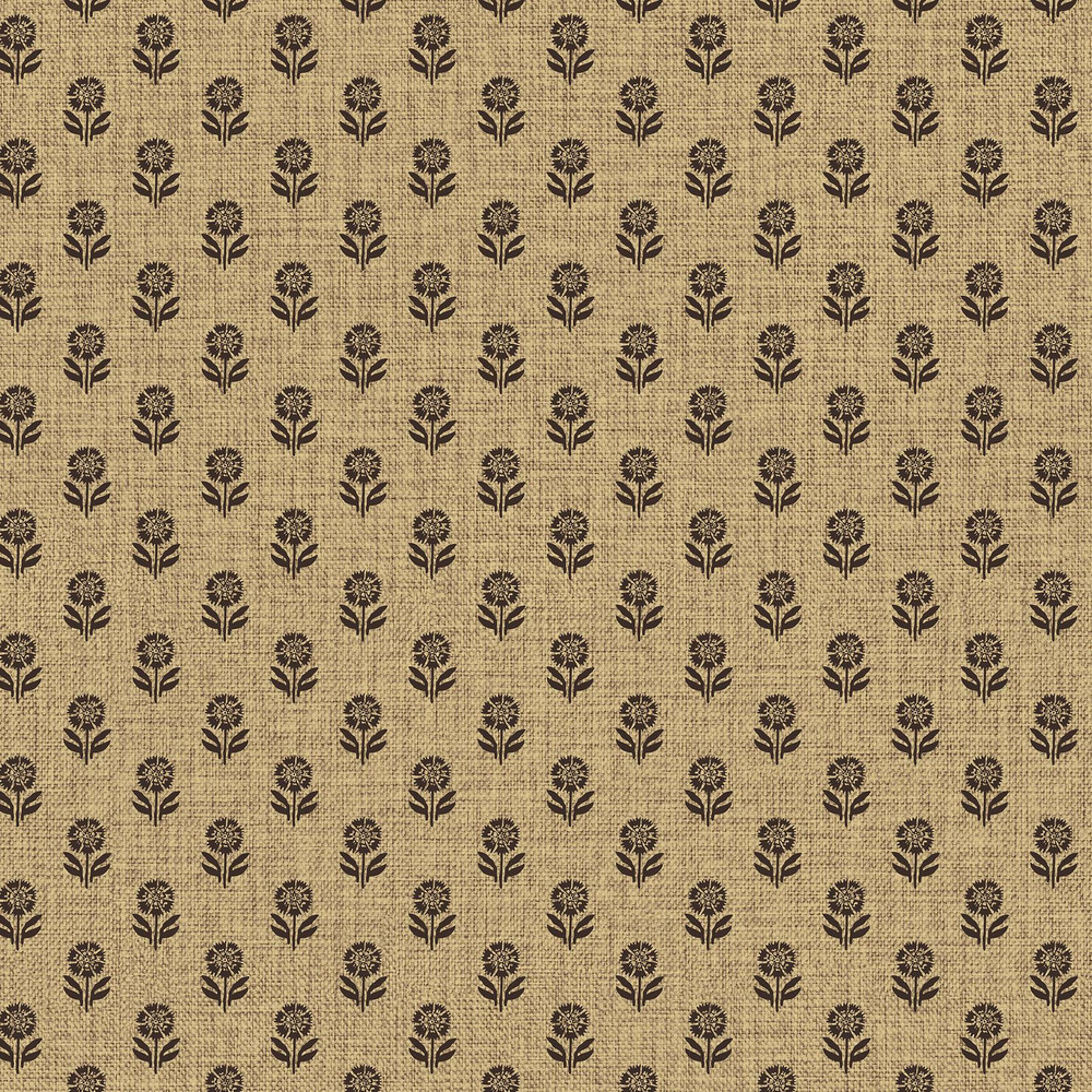 Joules Wood Block Floral Grasscloth & Brown Wallpaper - 149516_TILE_WOOD BLOCK FLORAL GRASSCLOTH & BROWN_01.jpg