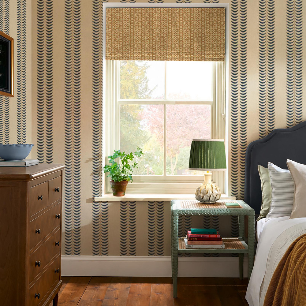 Joules Palm Leaf Stripe Cream & Blue Wallpaper - 149558_ROOMSET_PALM LEAF STRIPE CREAM & BLUE_01.jpg
