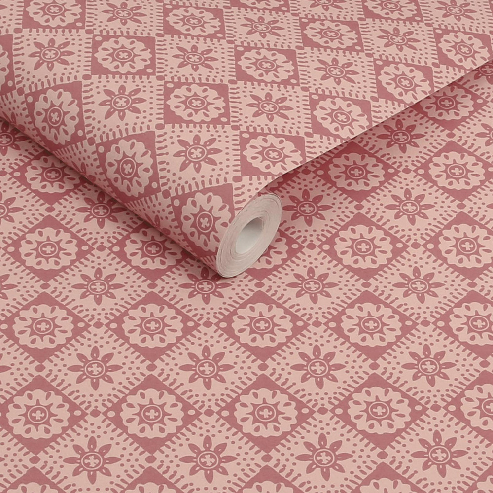 Joules Meadow Geo Pink Wallpaper - 149555_ROLLSHOT_MEADOW GEO PINK_01.jpg