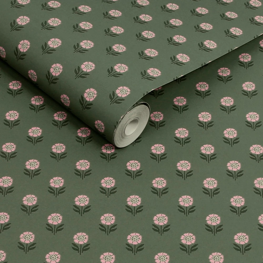 Joules Wood Block Floral Pink & Green Wallpaper - 149513_ROLLSHOT_WOOD BLOCK FLORAL PINK & GREEN_01.jpg