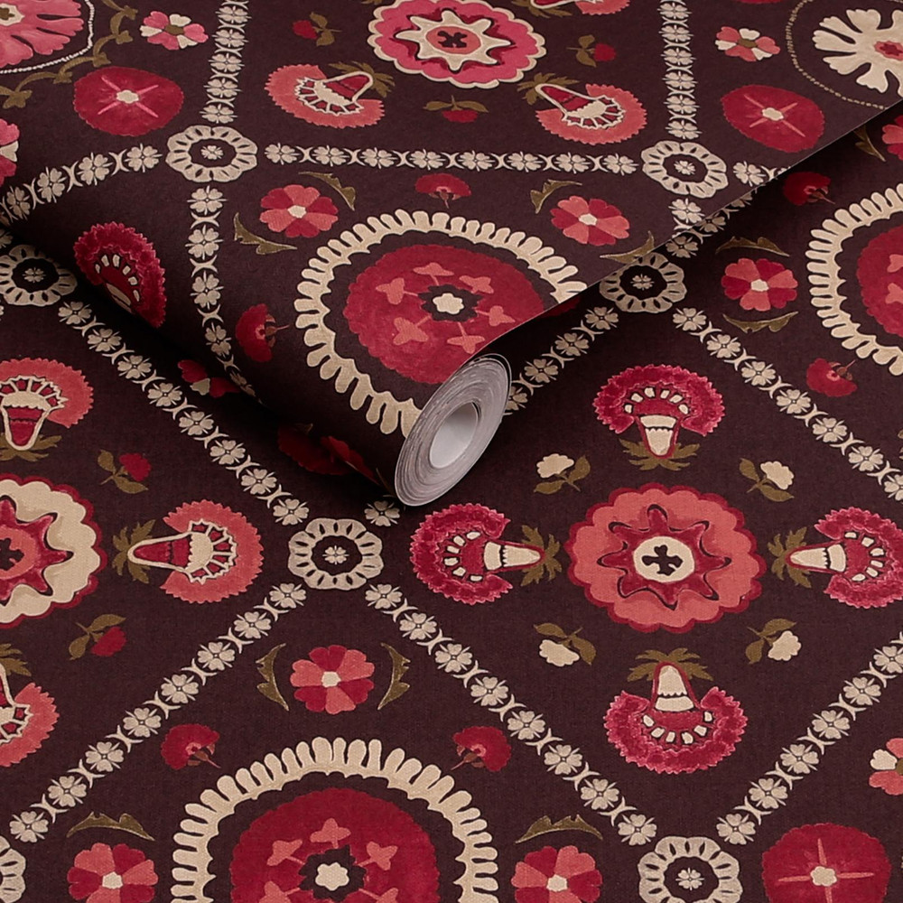 Joules Festival Floral Trellis Red Wallpaper - 149576_ROLLSHOT_FESTIVAL FLORAL TRELLIS RED_01.jpg