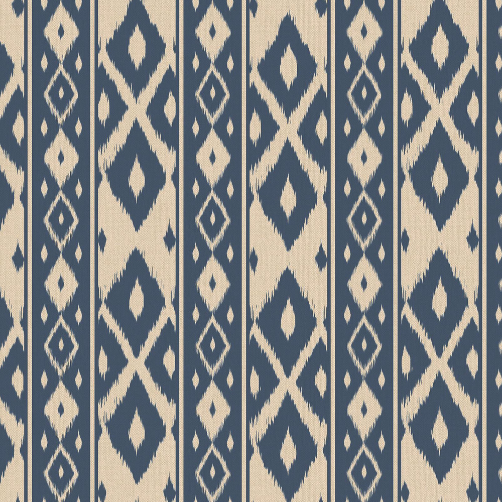 Joules Ikat Stripe Blue Wallpaper - 149534_TILE_IKAT STRIPE BLUE_01.jpg