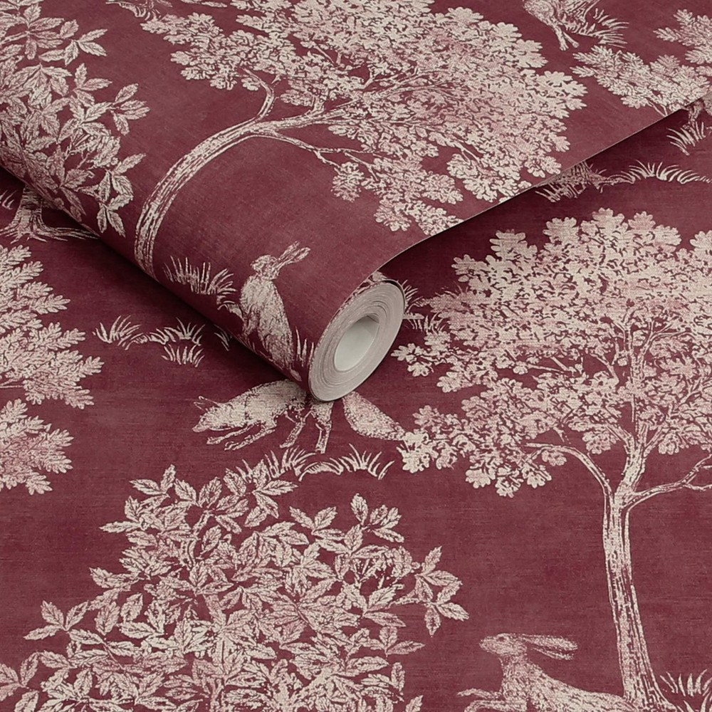 Joules Fox & Hare Red Wallpaper - 149579_ROLLSHOT_FOX & HARE RED_01.jpg