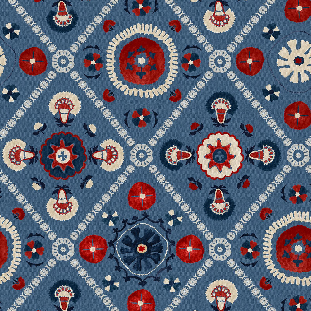 Joules Festival Floral Trellis Blue Wallpaper - 149552_TILE_FESTIVAL FLORAL TRELLIS BLUE_01.jpg