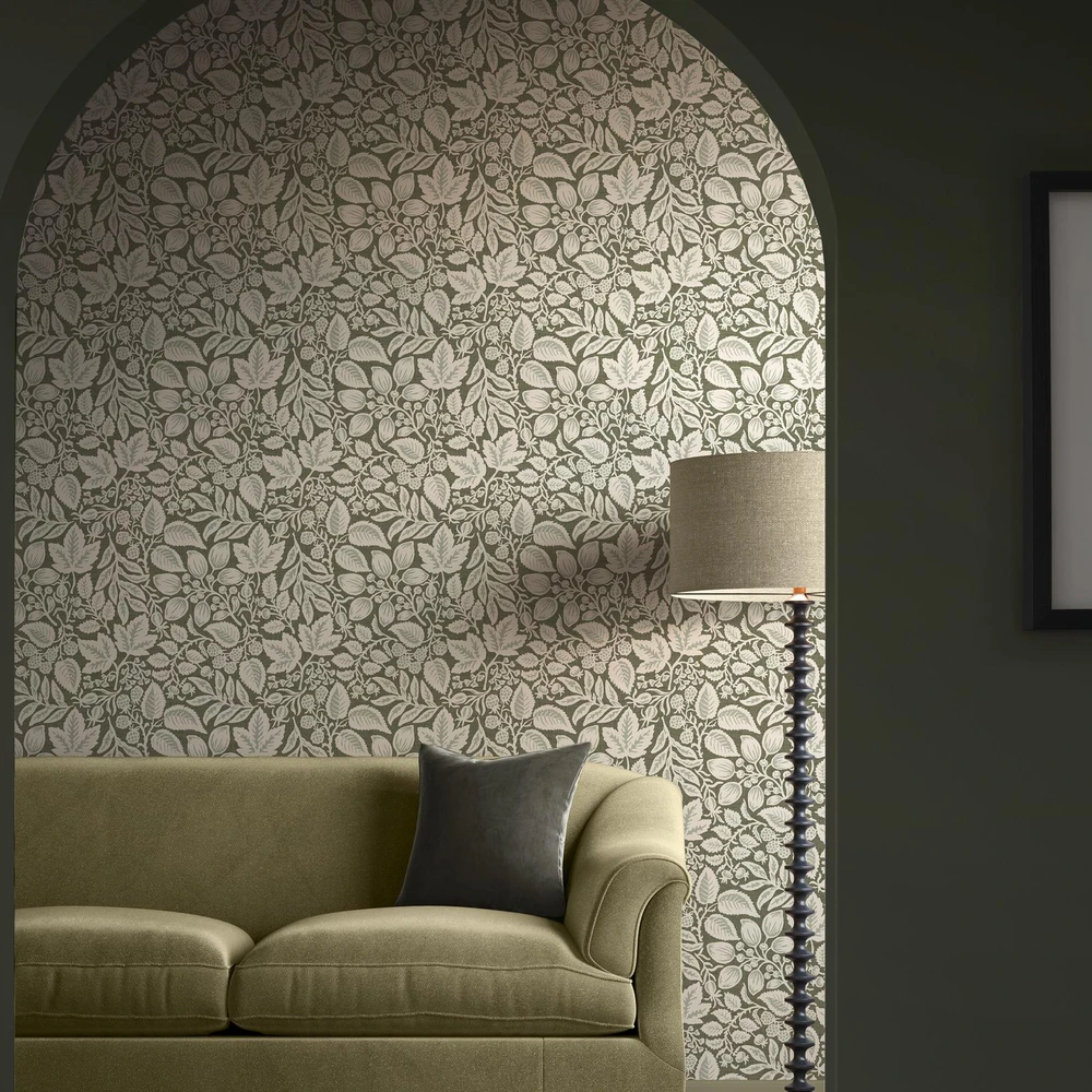 Rustling Leaves Olive Wallpaper - 146937_ROOMSET_RUSTLING_LEAVES_OLIVE_02.jpg