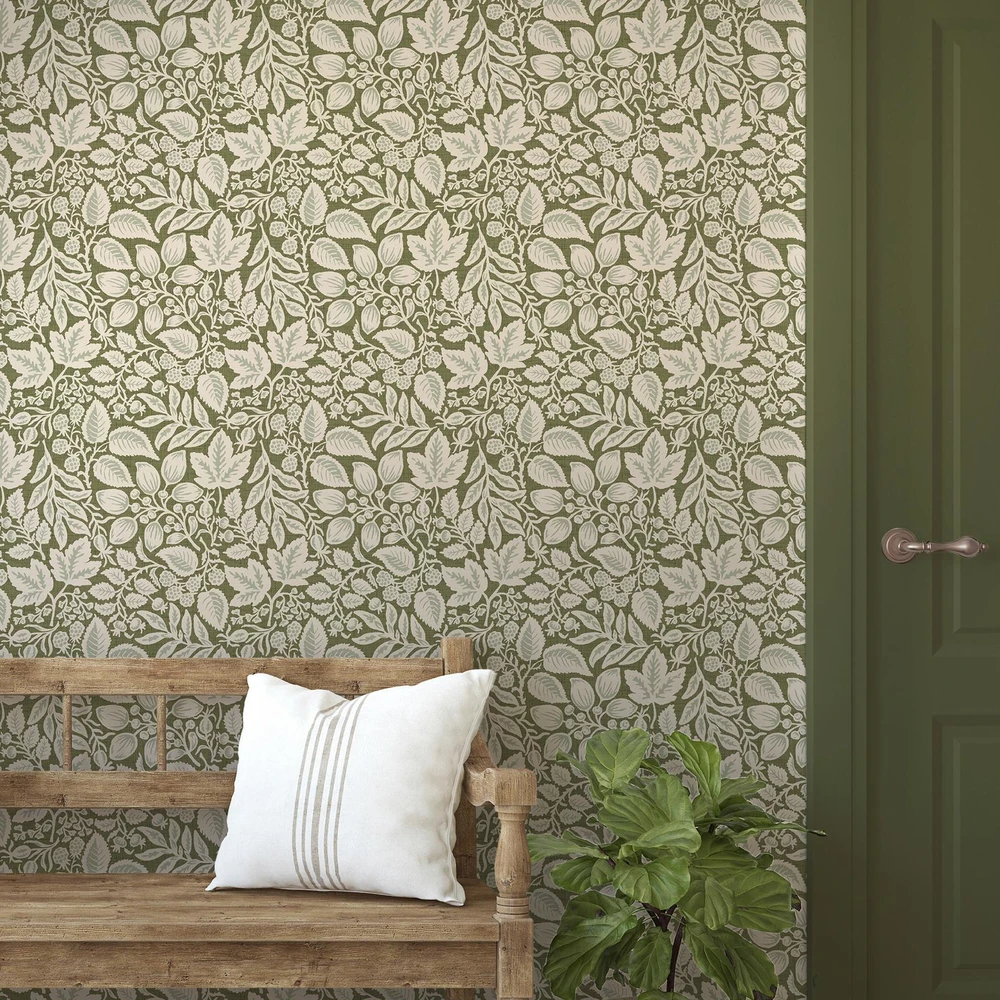 Rustling Leaves Olive Wallpaper - 146937_ROOMSET_RUSTLING_LEAVES_OLIVE_01.jpg