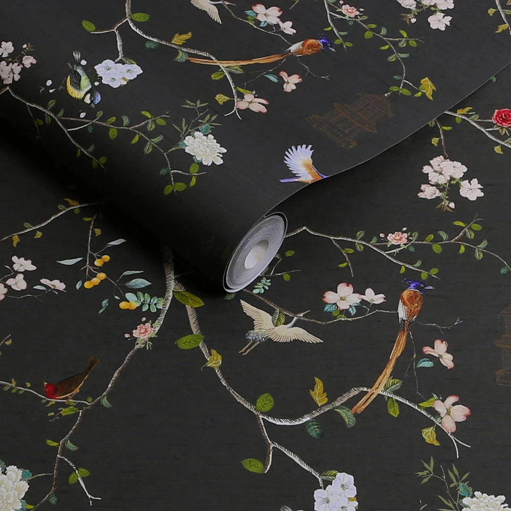 Rockett St George The Secret Garden Chinoiserie Black Ink Wallpaper - 149628_ROLLSHOT_THE SECRET GARDEN CHINOISERIE BLACK INK_01.jpg