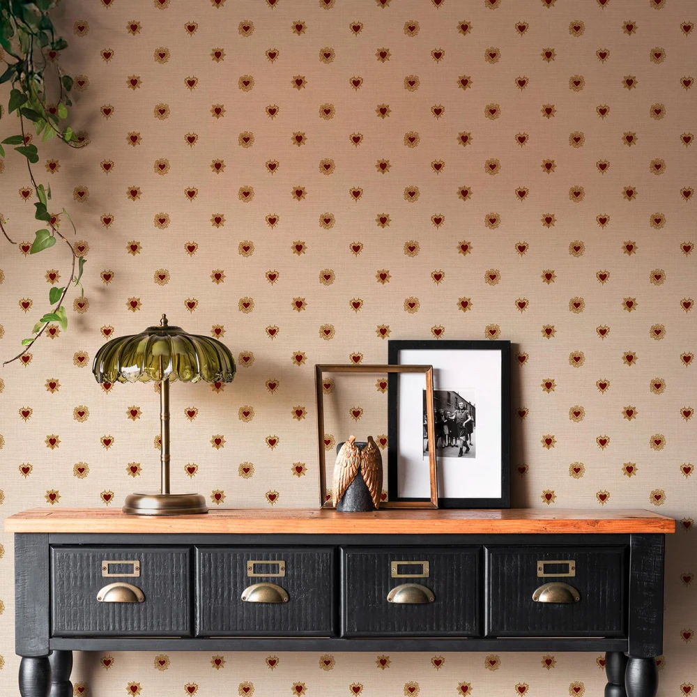 Rockett St George Sacred Hearts Ivory Red Wallpaper - 149639_ROOMSET_SACRED HEARTS IVORY RED_01.jpg