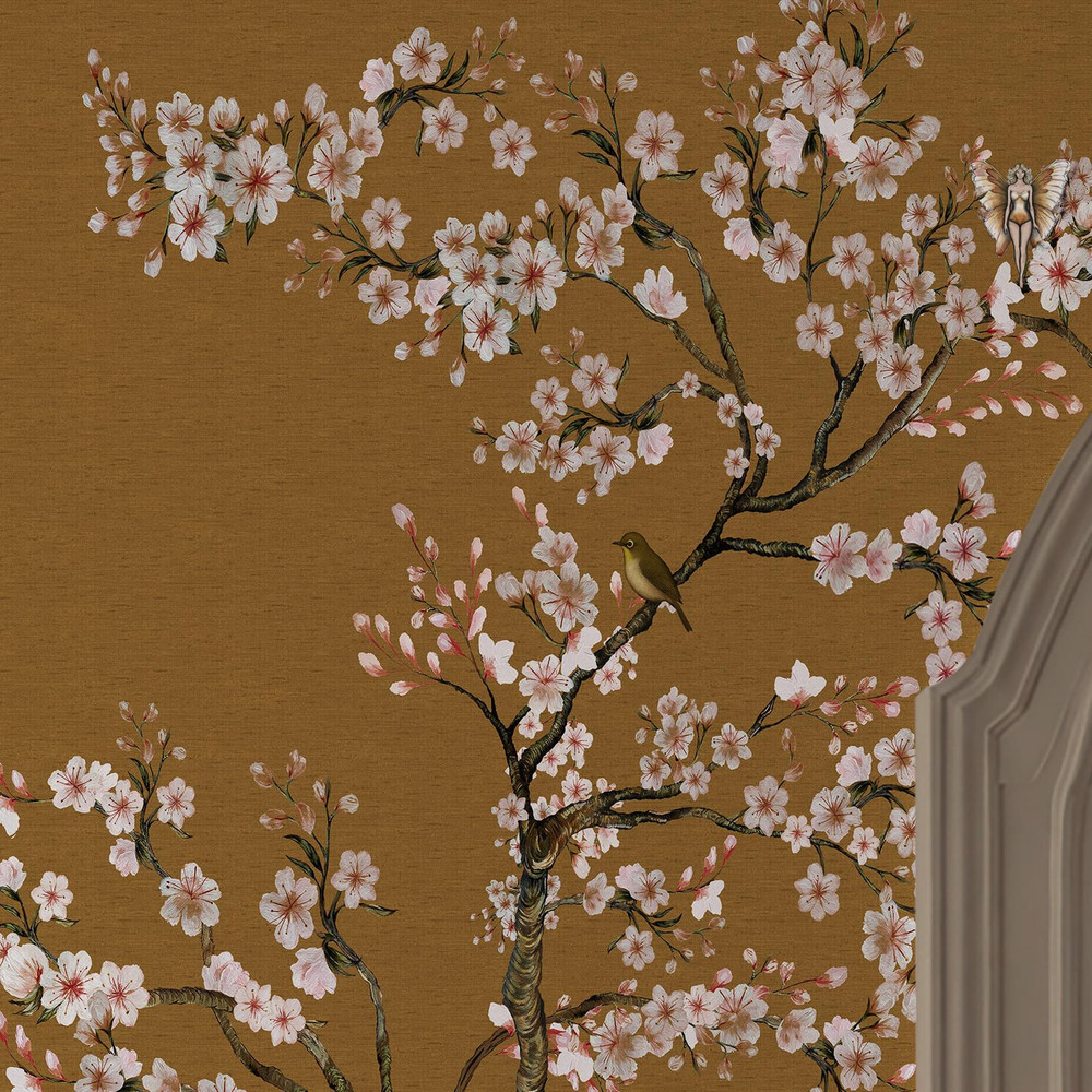 Rockett St George Blossom Mischief Antique Gold Bespoke Mural - 150156_ROOMSET_BLOSSOM MISCHIEF ANTIQUE GOLD_05.jpg