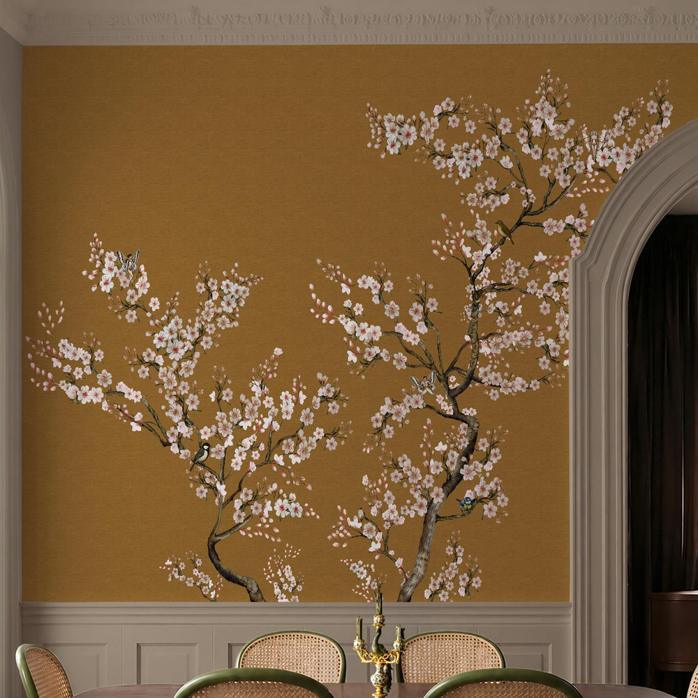 Rockett St George Blossom Mischief Antique Gold Bespoke Mural - 150156_ROOMSET_BLOSSOM MISCHIEF ANTIQUE GOLD_04.jpg