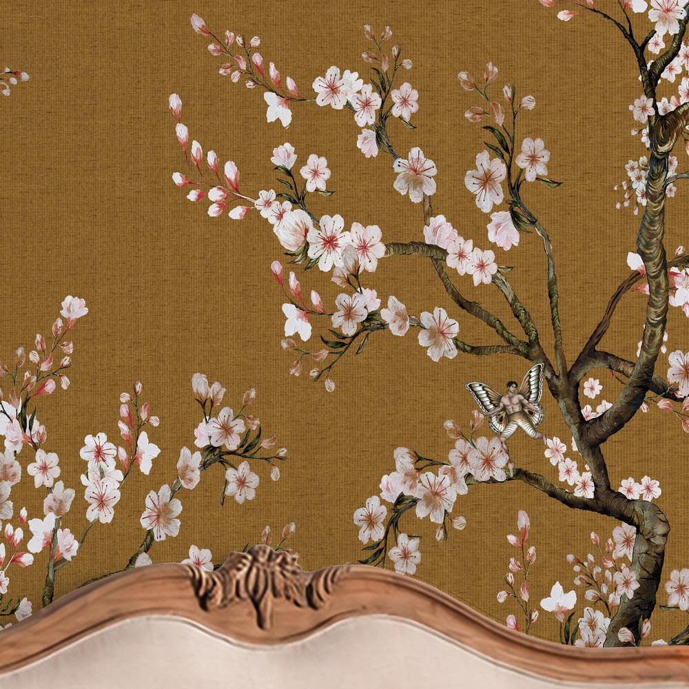 Rockett St George Blossom Mischief Antique Gold Bespoke Mural - 150156_ROOMSET_BLOSSOM MISCHIEF ANTIQUE GOLD_02.jpg