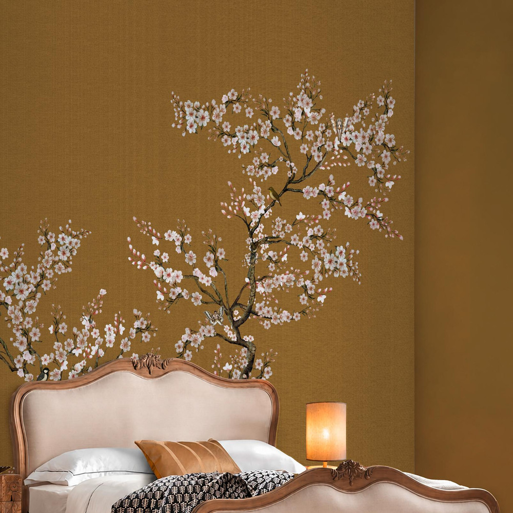 Rockett St George Blossom Mischief Antique Gold Bespoke Mural - 150156_ROOMSET_BLOSSOM MISCHIEF ANTIQUE GOLD_01.jpg