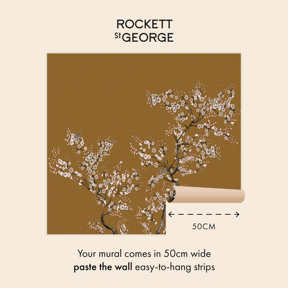 Rockett St George Blossom Mischief Antique Gold Bespoke Mural - 150156_INFO_BLOSSOM MISCHIEF ANTIQUE GOLD_02.jpg