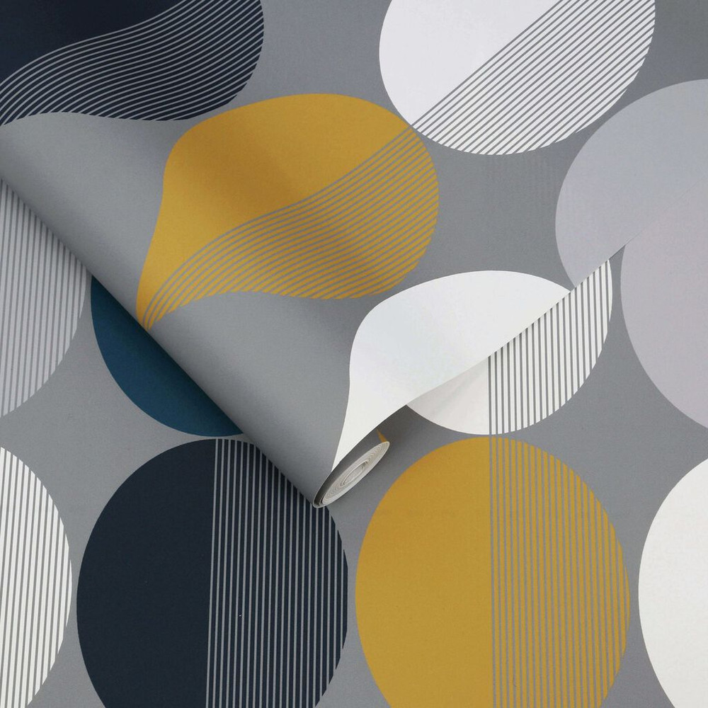 Coronation Craze Slate Wallpaper