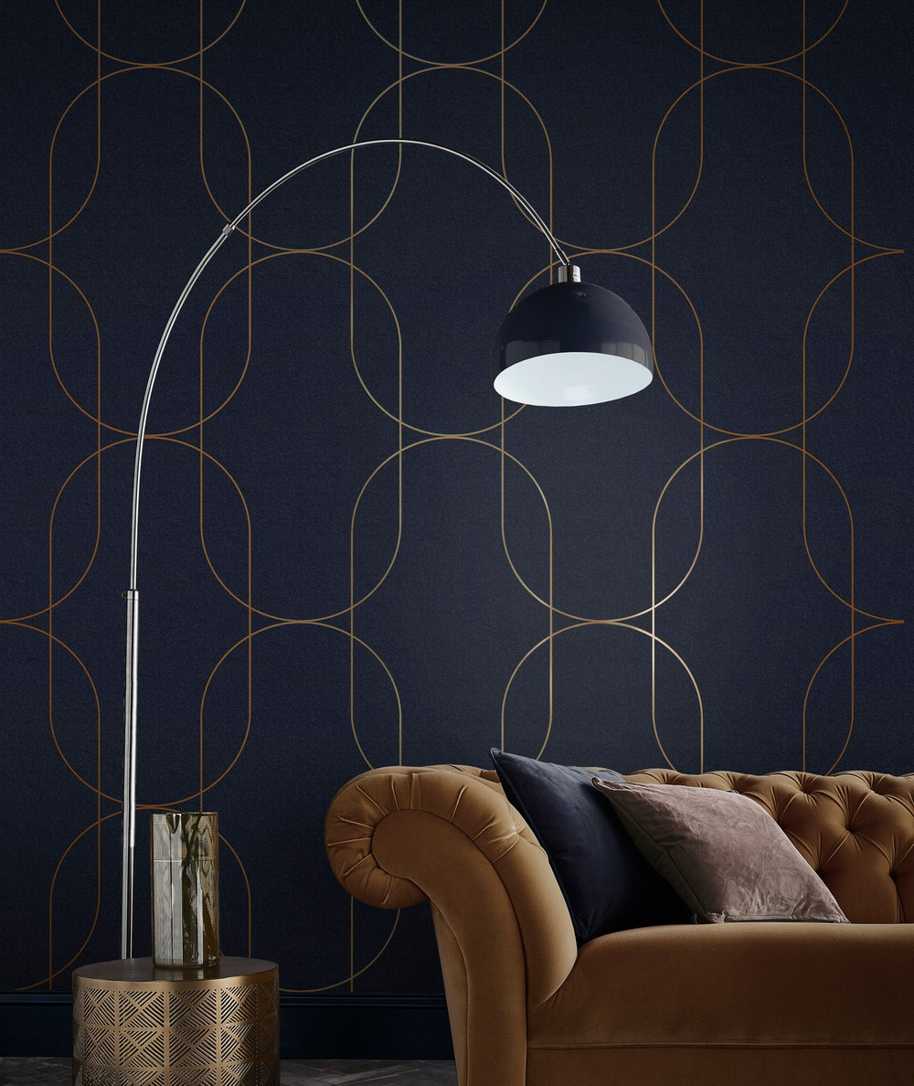 Palais Navy & Copper Wallpaper - 112189_ROOMSET_PALAIS NAVY & COPPER_01.jpg