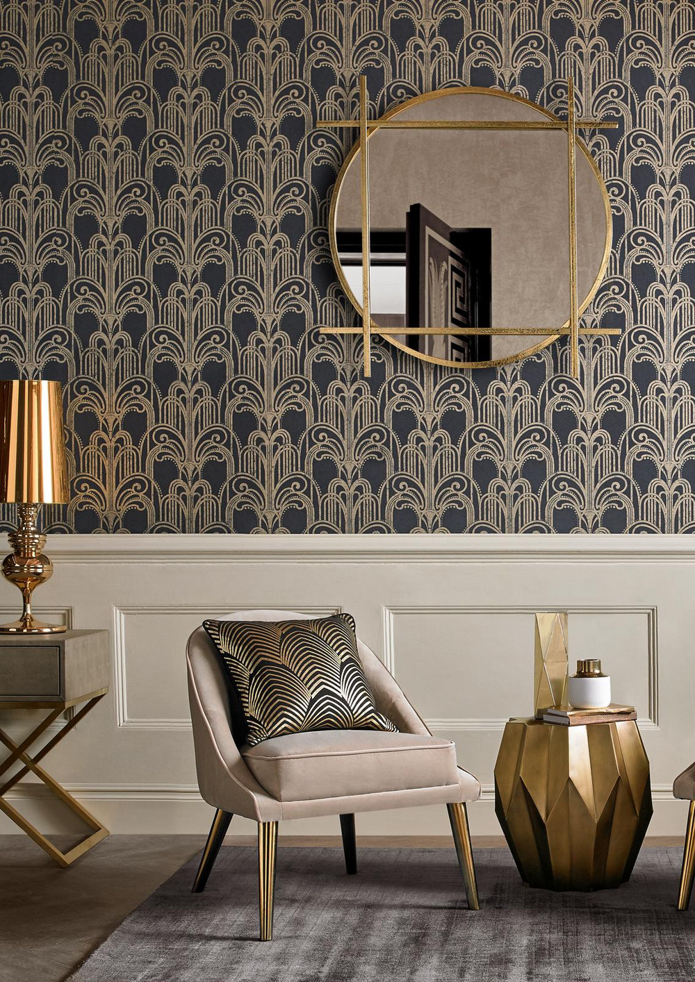 Art Deco Black and Gold Wallpaper - 104299_ROOMSET_01.jpg
