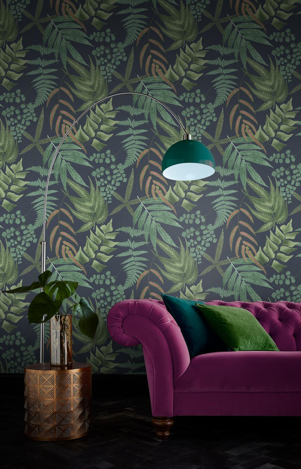 Midsummer Fern Navy Wallpaper - 107881_ROOMSET_01.jpg