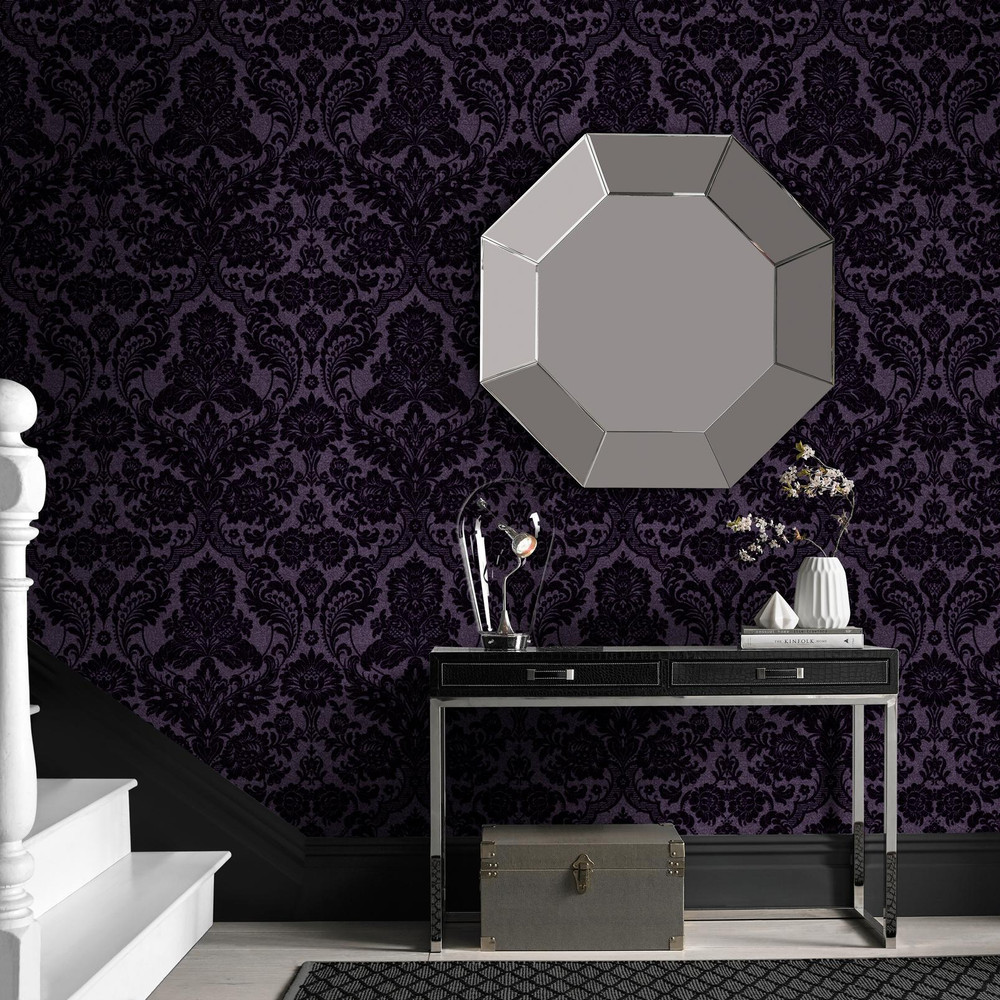 Gothic Damask Plum Wallpaper - 106586_ROOMSET_01.jpg