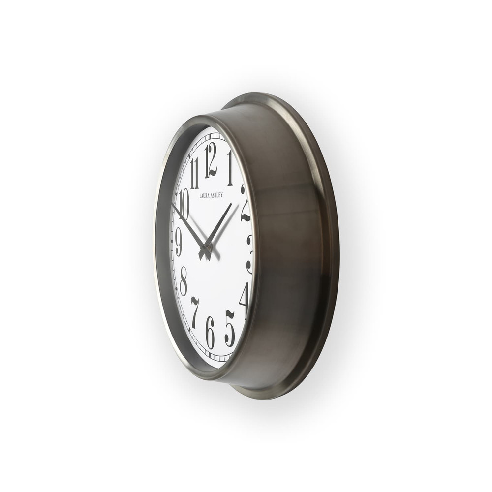 Gibson Large Brushed Stainless Clock