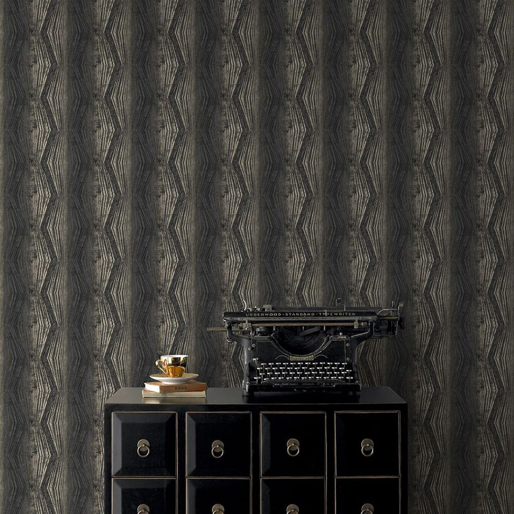 vermeil stripe charcoal wallpaper