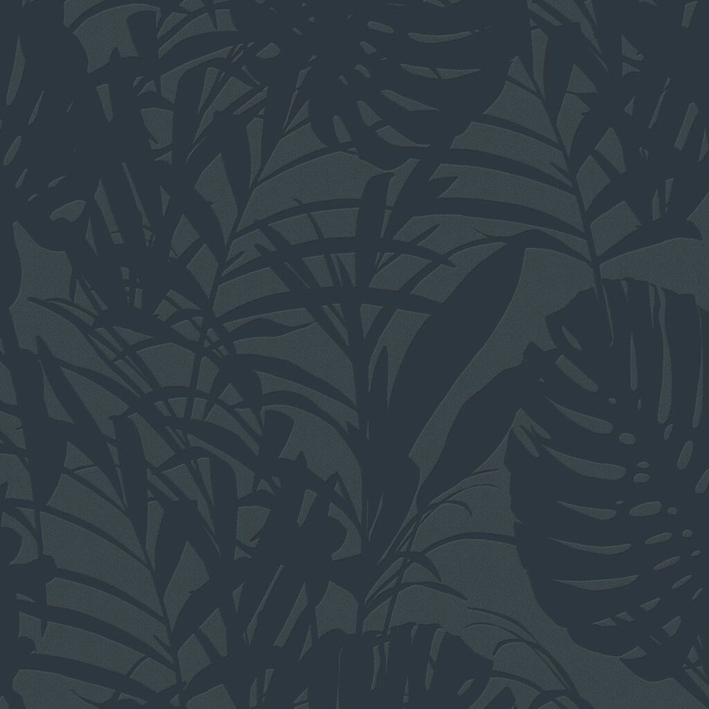 Palm Blue Tropical Leaf Wallpaper