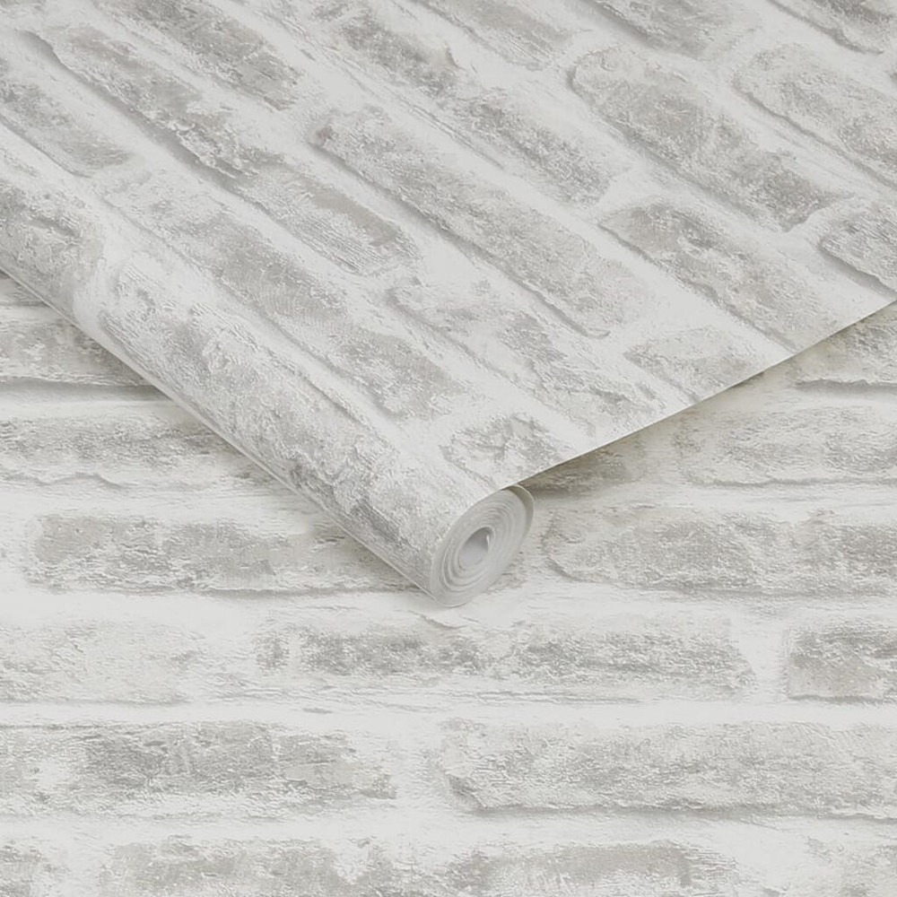 white realistic brick wallpaper