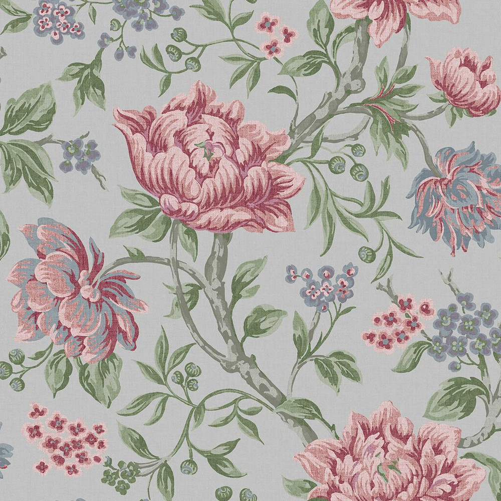 laura ashley tapestry floral slate grey wallpaper