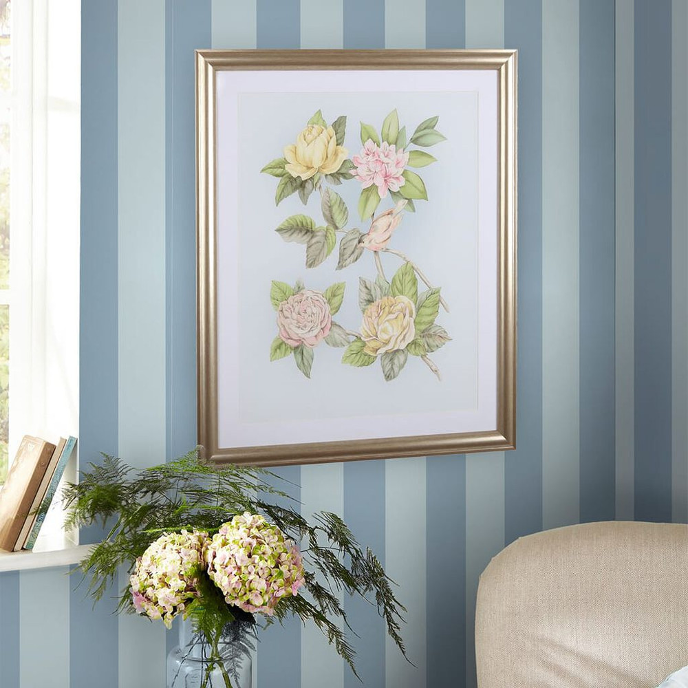 laura ashley lille matt stripe blue sky wallpaper