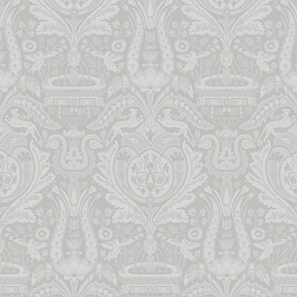 laura ashley heraldic damask slate grey wallpaper