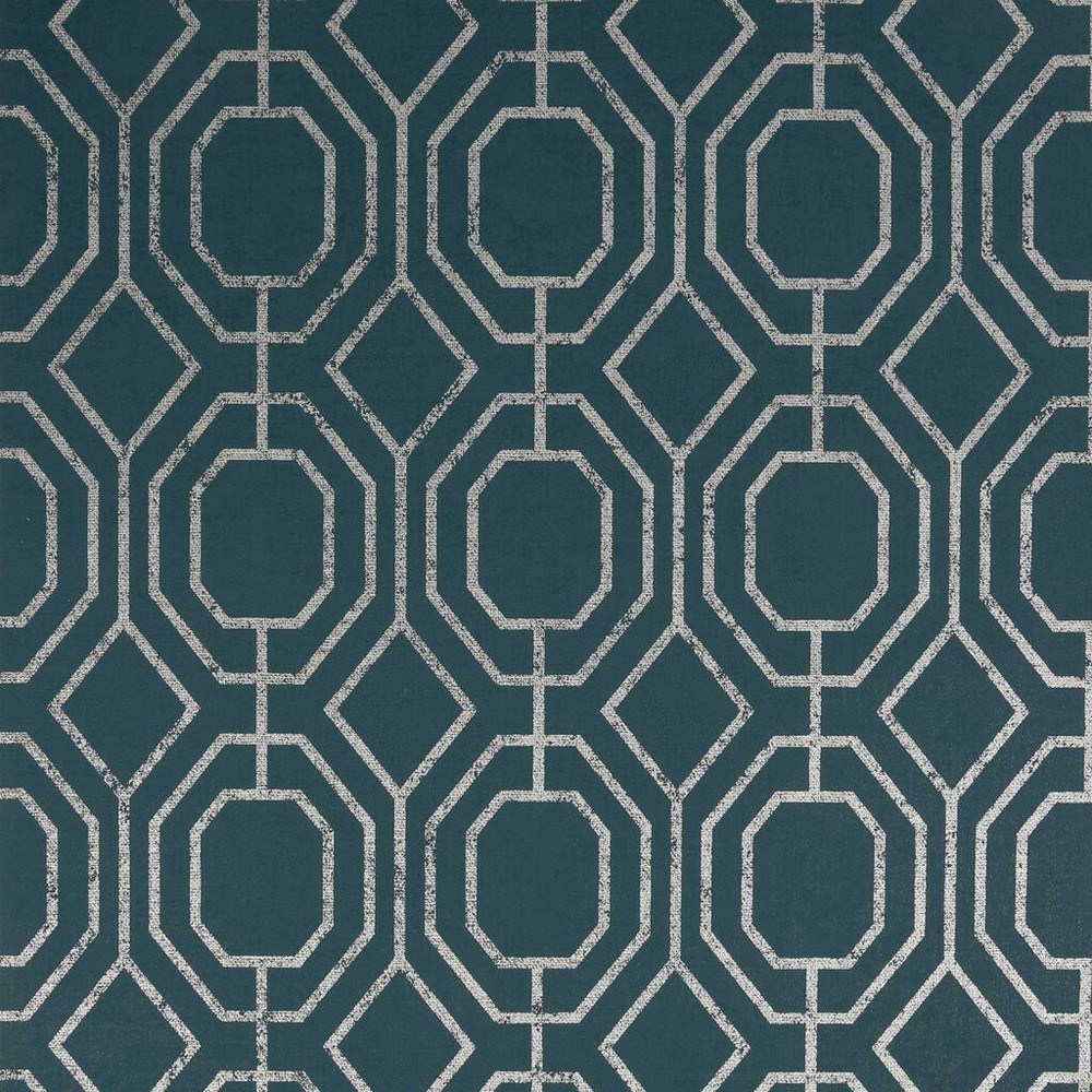 luxe geo teal wallpaper