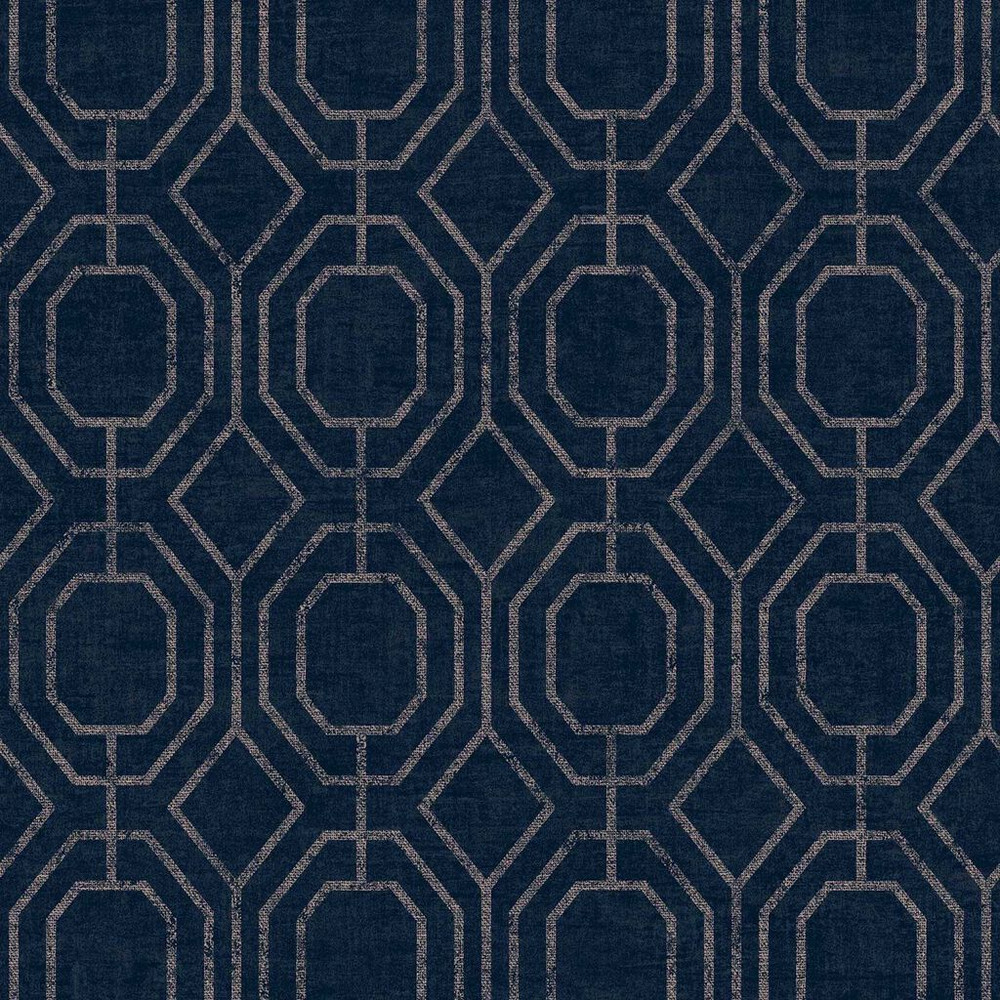 luxe geo navy wallpaper
