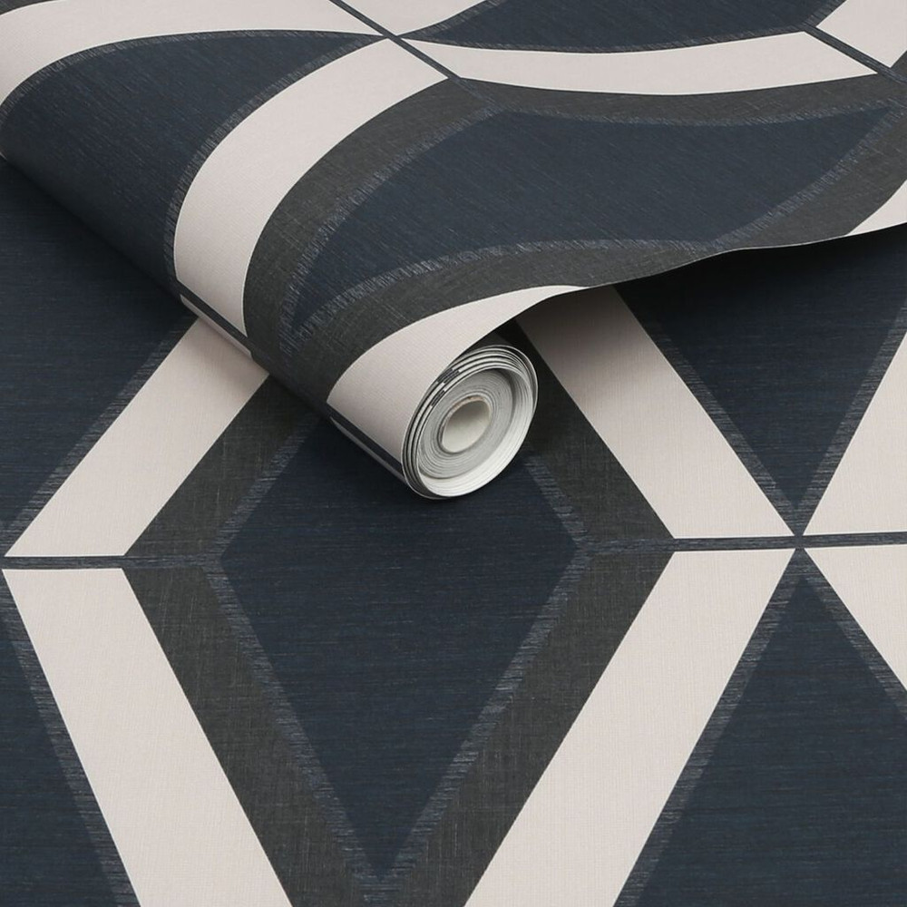 next optical triangle navy wallpaper