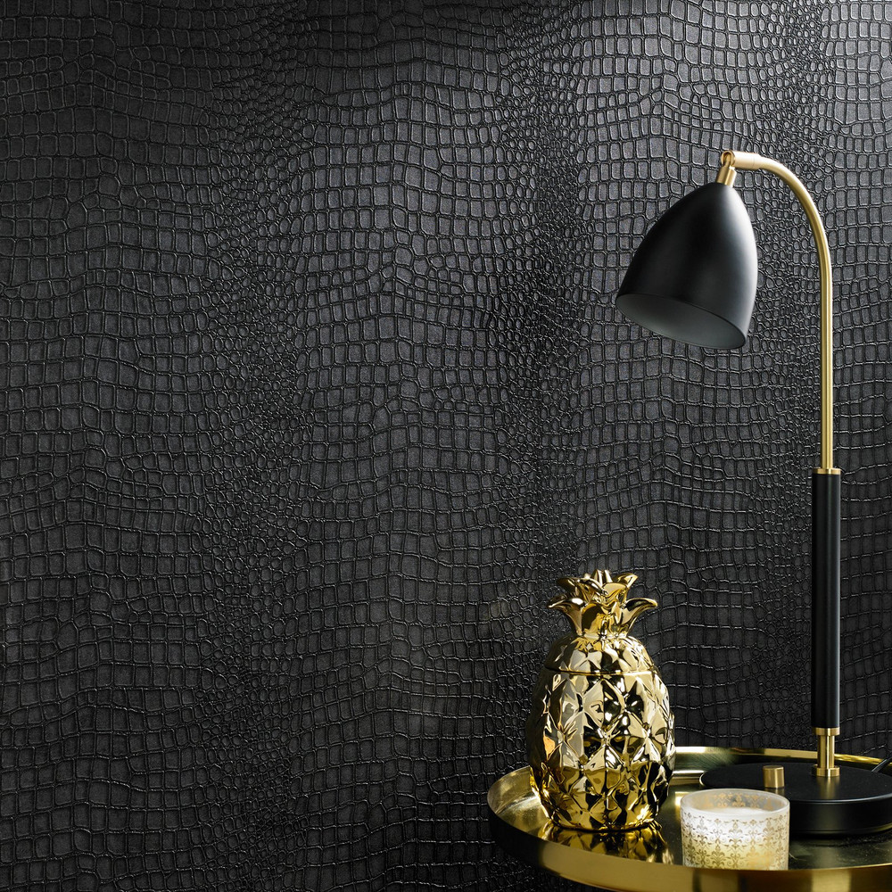 Crocodile Charcoal Wallpaper - 32-659_ROOMSET_01.jpg