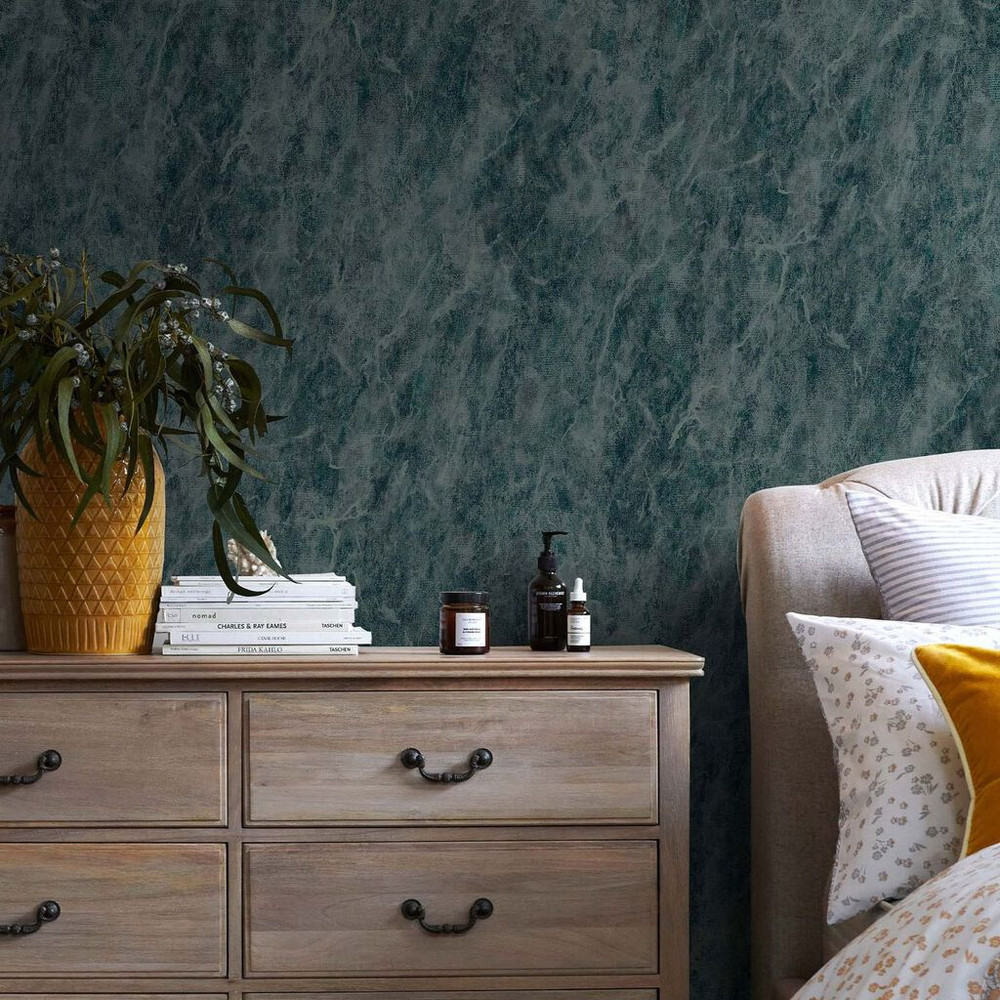 next washed marble blue wallpaper