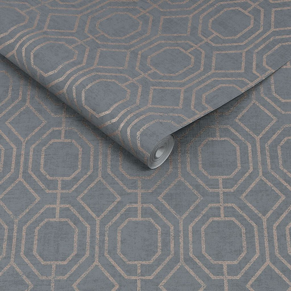 luxe geo charcoal wallpaper
