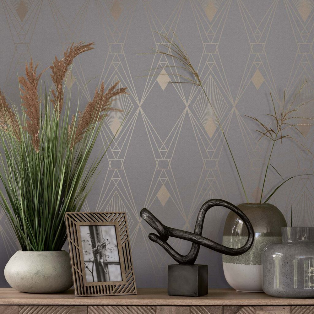 next deco geometric grey wallpaper