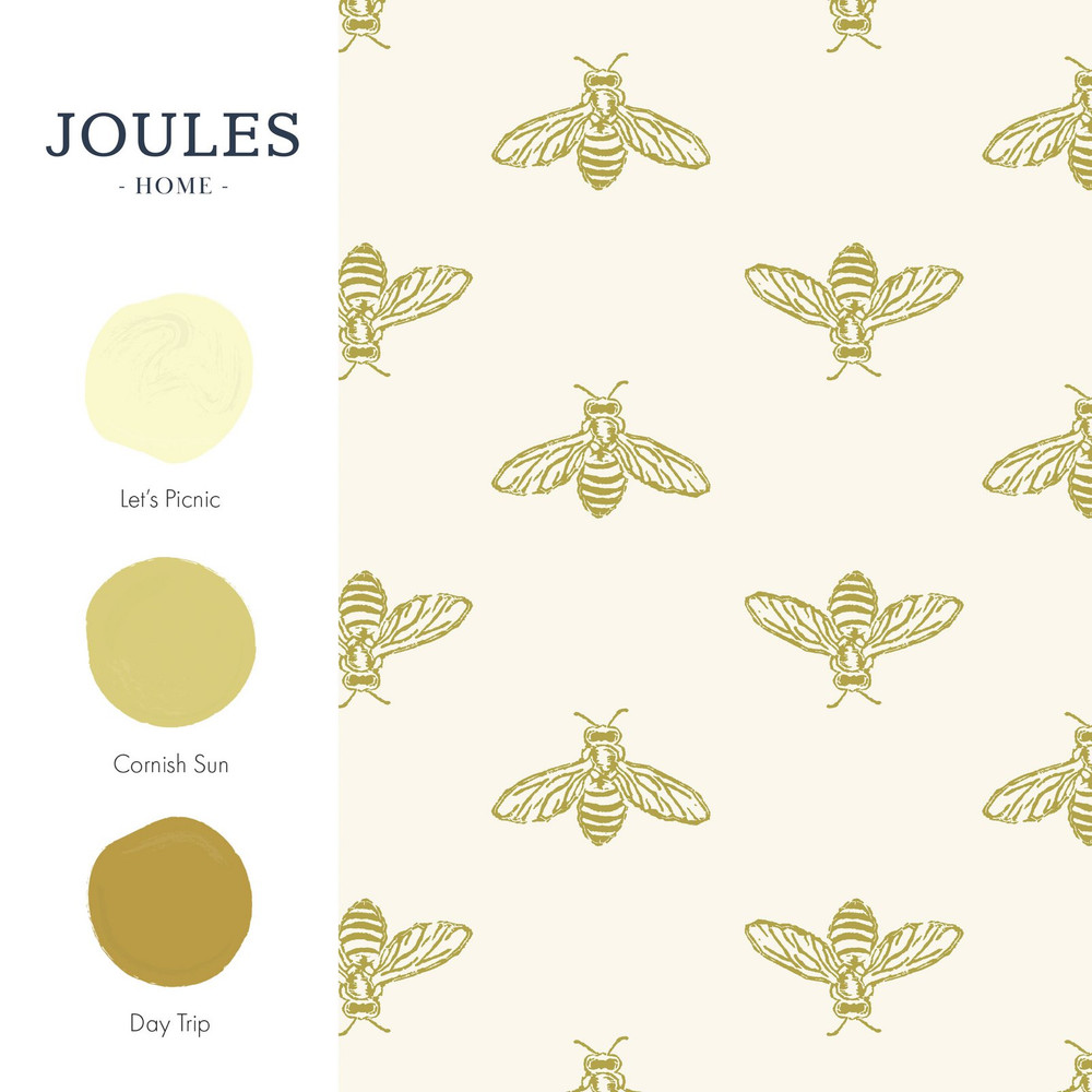 Joules Block Print Bee Antique Gold Wallpaper - 118547_FLATLAY_BLOCK PRINT BEE ANTIQUE GOLD_01.jpg