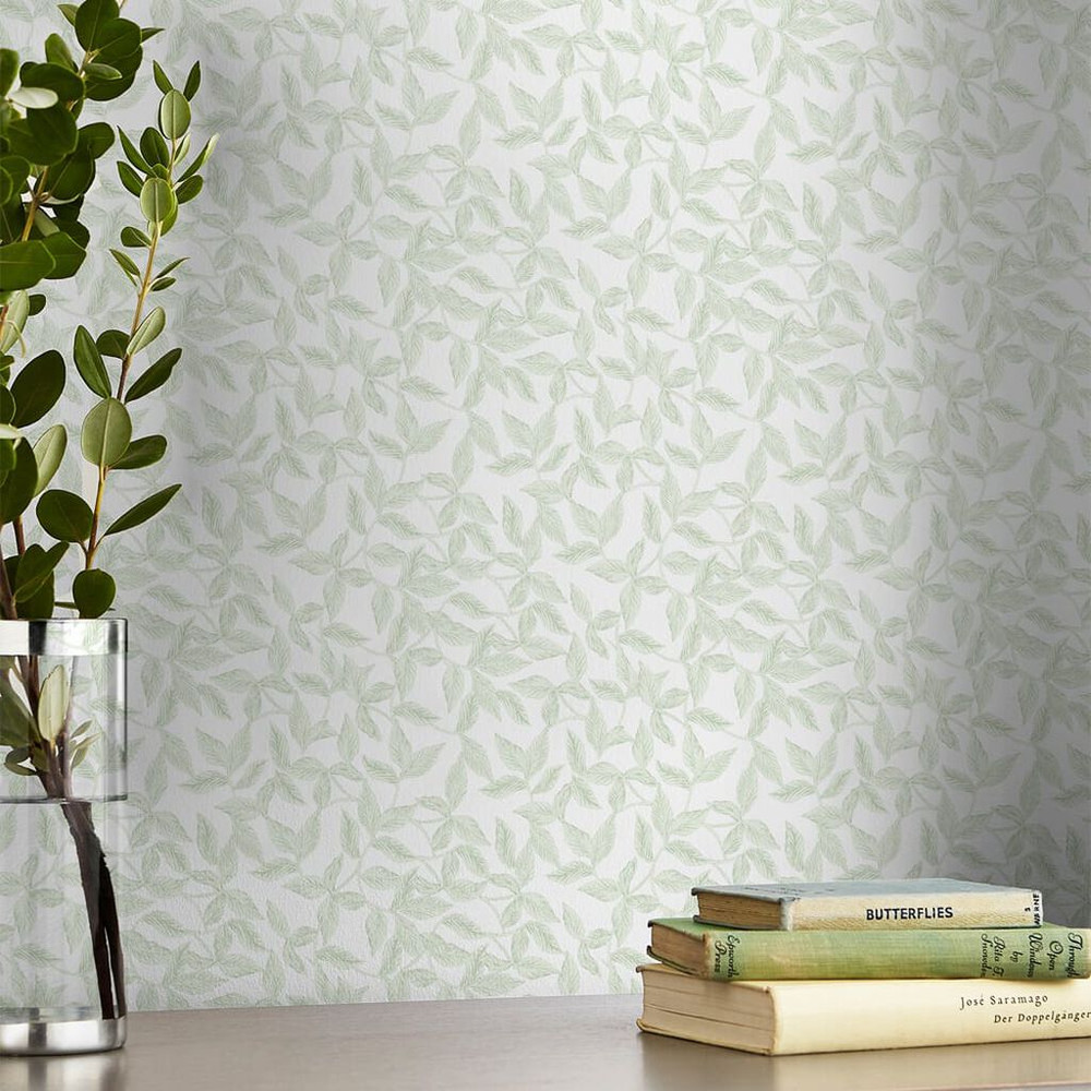 Laura Ashley Erwood Pale Eau de Nil Wallpaper