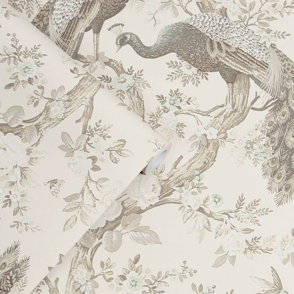 laura ashley belvedere soft truffle wallpaper